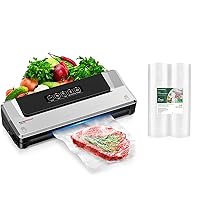 Vacuum Sealer Machine with 2 Pack 11 in x 50 ft Rolls Seal Bags