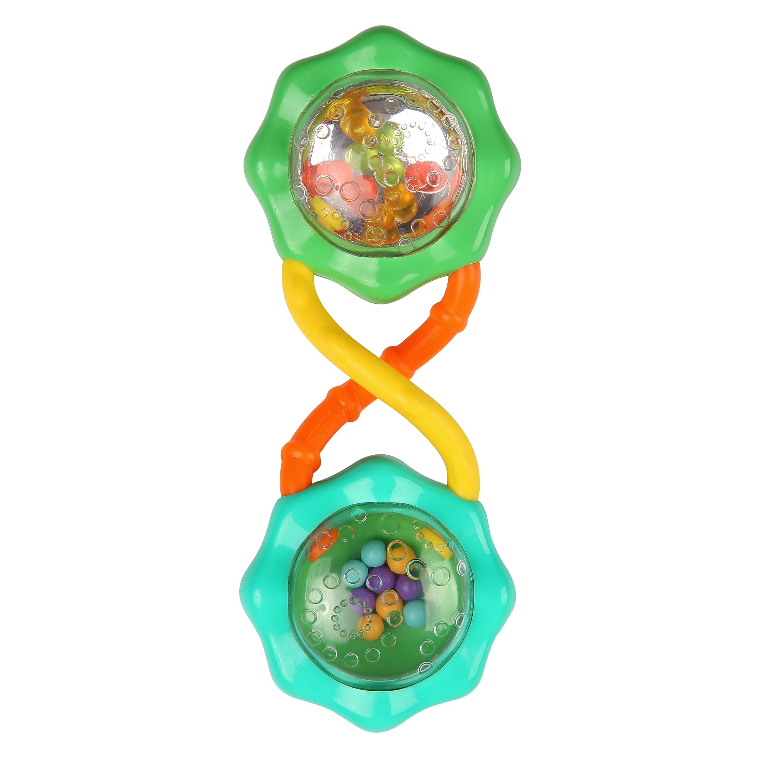 Bright Starts Rattle & Shake BPA-free Baby Barbell Toy, Green, Ages 3 Months+