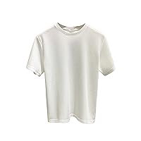 Men's Crew Neck Slim Fit Stretch Pullover Casual Solid Basic Knit Short Sleeve Lightweight Tee