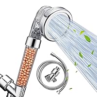 Shower Head With Replacement Hose And Holder, High Pressure Water Saving Handheld Shower Head With 3 Setting Spray 1.6 GPM For Great Shower Experience