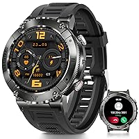 EIGIIS Smart Watch for Men, 1.35 Inch HD Rugged Military Smart Watch (Answer/Make Calls) Outdoor Sports Watch Fitness Tracker with Heart Rate Sleep Monitor Tactical Smartwatch