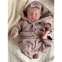 Angelbaby Reborn Baby Doll 19inch Lifelike Sleeping Newborn Baby Doll Boy Look Realistic Soft Silicone Handmade Cute Little Bebe Reborn with Clothes Accessories