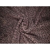 Silk Chiffon Printed Fabric Taupe with dots and Tear Drops 44