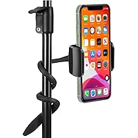 Flexible and Adjustable Gooseneck Phone Holder for Car, Stroller, Treadmill, Shopping Cart, Bike, Boat, Golf Cart - iPhone Holder for Desk, Bed - Cell Phone Mount and Stand