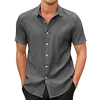 Mens Shirts Hawaiian Shirt for Men, Men's Vintage Button Down Bowling Short Sleeve Beach Funny, M XXXL