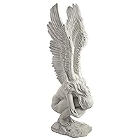 Design Toscano NG33660 Remembrance and Redemption Angel Religious Indoor/Outdoor Garden Statue Large, 11 Inches Wide, 13 Inches Deep, 30 Inches Tall, Handcast Polyresin, Antique Stone Finish