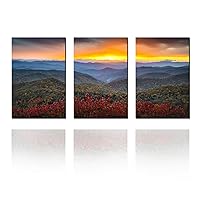 Wall Decorations for Living Room Landscape Wall Art Blue Ridge Parkway Autumn Pictures Appalachian Mountains Paintings Modern Artwork Home Decor for Living Room Framed Ready to Hang(60''Wx28''H)