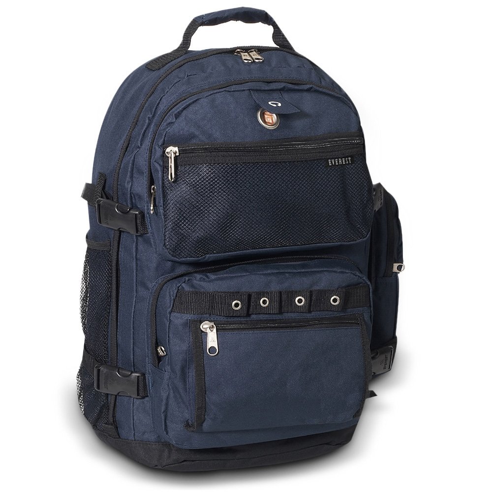 Everest Luggage Oversize Deluxe Backpack, Navy, X-Large