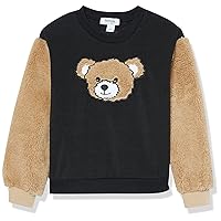 Speechless Girls' Fuzzy Fleece Teddy Bear Graphic Sweatshirt