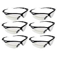 KLEENGUARD (Formerly Jackson Safety V30 Nemesis Safety Glasses/Sunglasses, 25676 Black Frame, Clear Lens (6 Pair)