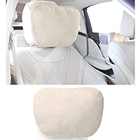 ontto Car Seat Headrest Neck Pillow Soft Memory Foam Cushion Head Support Fits Most Vehicles Home Office Chairs Relieve Neck Pain and Muscle Tension Off-White