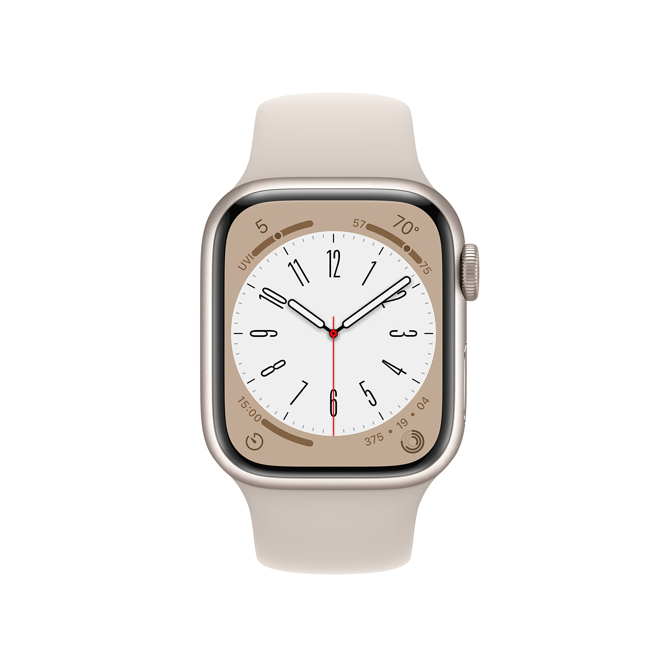 Apple Watch Series 8 (GPS, 41MM) - Starlight Aluminum Case with Starlight Sport Band (Renewed Premium)