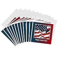 3dRose Eagle Landing On U.S. Flag, Happy Labor Day Greeting Cards, 6
