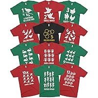 12 Days of Christmas | Family Group Christmas Carole Matching Holiday T-Shirts