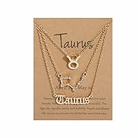 Zodiac 12 Constellation Pendant Necklace Astrology Gold Tone Chain with Message Card