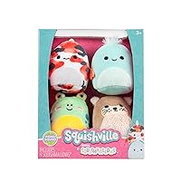 Squishville SQM0505 Pack of 4 Pond Squad Super Soft Mini Squishmallows 5 cm Plush Figures