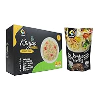 Hethstia 16 Packs Konjac Noodle Diet Spaghetti(5 oz, Pack of 10) and Shirataki Noodle Keto Fettuccine Pasta (9.52 oz, 6-Pack) Paleo-Friendly, Sugar Free, Gluten-Free, Low Calorie and Vegan