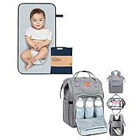 Keababies Portable Diaper Changing Pad and Diaper Bag Backpack - Waterproof Foldable Baby Changing Mat - Waterproof Multi-Function Baby Travel Bags, Large Baby Bag