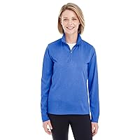 8618W Women's' Cool & Dry Heathered Performance Quarter-Zip Royal Heather Large
