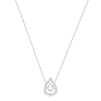 Swarovski Women’s Rhodium Plated, White Crystal, Sparkling Dance Pear Necklace 5451992