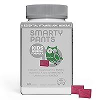 SmartyPants Mineral Chews for Adults & Kids: Magnesium Citrate & Calcium Supplement with Vitamin D3, Vitamin C, Vitamin K2, Zinc & Selenium, 60 Count