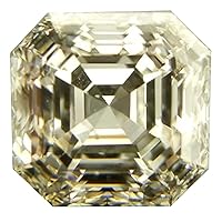 1.41 CT VVS1 ASSCHER Cut Loose Real Moissanite Use 4 Pendant/Ring Off White Light Yellow Color