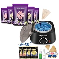 Waxing Kit for Women, ANREACHO 17.5oz Hard Wax Beads for Hair Removal, Painless Wax Beans for Bikini, Eyebrow Facial at Home Wax Beads for Sensitive Skin with 10 Spatulas