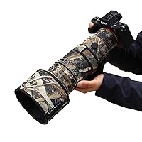 Rolanpro Camouflage Rain Cover Waterproof Lens Cover for Sigma 500mm F5.6 DG DN OS Sports E Mount Lens Protective Sleeve Lens Rain Coat-#9 Withered Grass