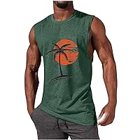 Prime of Day Deals 2024 Men's Gym Workout Tank Tops Swim Beach Shirts Summer Sleeveless Training T-Shirt Muscle Bodybuilding Athletic Clothes