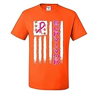 Breast Cancer Awareness American Flag Mens T-Shirts
