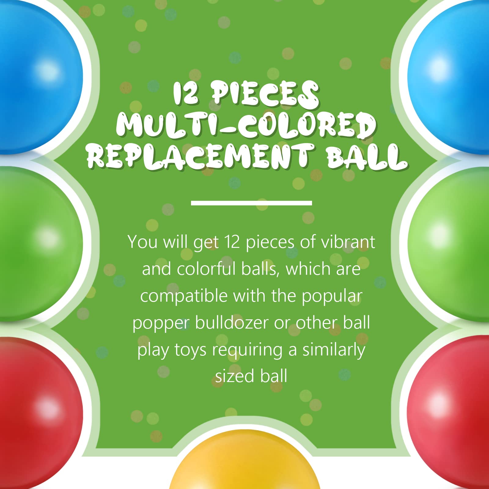 Civaner Plastic Balls Multi Colored Replacement Toy Balls Crush Proof Bulldozer Balls Soft Plastic Air Filled Ocean Balls for Toddlers 1.75 Inch Balls Toys (12 Pieces)