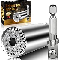 ironcube Super Universal Socket Tools Gifts for Men Socket Set with Drill Adapter (7-19mm) Gifts for Adults Birthday Gifts Cool Stuff Gadgets