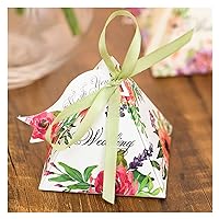 LPHZ914 50pcs Wedding Candy Box Favors Box Paper Gift Bag Packaging Box for Guests Party Decoration Supplies Gifts (Color : Green, Gift Box Size : 75X75X75 mm)