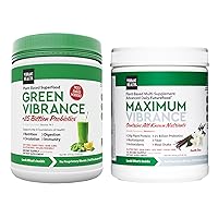 Green Vibrance (60 Servings) and Maximum Vibrance (15 Servings) Bundle, Vegan Superfood Supplements, Vanilla Bean
