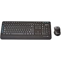 Amazon Basics Wireless Full Size Computer Keyboard and Mouse Combo, US Layout (QWERTY), Black
