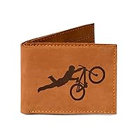 Men's Bmx And Mtb Rider -2 Handmade Genuine Pull-up Leather Wallet MHLT_03