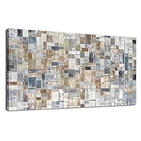 Large Abstract Canvas Wall Art for Living Room Wall Decor Geometric Patterns Canvas Prints Artwork Brown Grey Indigo Rectangle Canvas Pictures Home Office Wall Decorations Ready to Hang 20