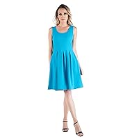 24seven Comfort Apparel Womens Sleeveless Fit N Flare Mini Dress with Pockets -Small-1X