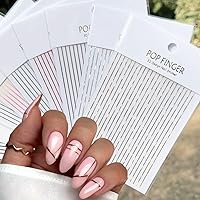 10 Sheets Line Nail Art Stickers 3D Metallic Curve Stripe Wave Lines Nail Decals Rose Gold Silver Metal Nail Designs French Tip Nail Art Supplies Accessories Striping Tape Wavy Luxury Nail Decoration