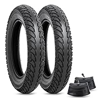 12 1/2 x 2 1/4 Replacement Tire and Inner Tube, 12.5x2.25 Tire Tube with CR202 Angled Valve Stem, 12-1/2 x 2-1/4 Tire Fit for Electric Scooter Razor Pocket Mod, Currie, Schwinn, GT, IZIP, eZip(2 Sets)