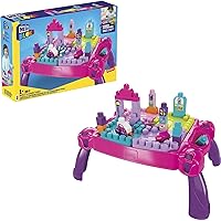 MEGA BLOKS First Builders Toddler Blocks Toy Set, Build ‘n Learn Activity Table with 30 Pieces and Storage, Pink, Ages 1+ Years (Amazon Exclusive)