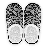 Spa Slippers Classical Luxury Black Doodles Gray For Girls Anti-Slip Hand Free Shoes