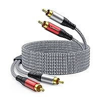 RCA Cables 10ft, RCA Audio Cable [Hi-Fi Sound, Nylon Braided, Shielded] RCA to RCA Audio Cable for Home Theater, HDTV, Amplifiers, Hi-Fi Systems, Speakers