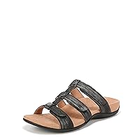 Vionic Women's Rest Amber Slide Comfortable Flat Sandals- Supportive Dressy Sandals Comfort Shoes That Includes a Concealed Orthotic Insole Sizes 5-12