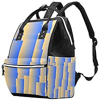 Glowing Geometric Gradient Diaper Bag Backpack Baby Nappy Changing Bags Multi Function Large Capacity Travel Bag