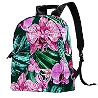 Travel Backpacks for Women,Mens Backpack,Floral Watercolor Pink Flower,Backpack