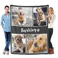 Custom Blanket with Photos for Dog Personalized Picture Throws Blanket for Pets Lover Customizable Blankets for Family Pets Gifts 4 Photos Collage