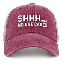 Shhh No One Cares Hats for Men Baseball Caps Low Profile Washed Running Hat Adjustable