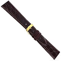 20mm Morellato Leather Crocodile Grain Brown Padded Stitched Men Watch Band 1563