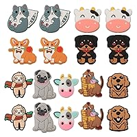 CHGCRAFT 18Pcs 9Styles Animal Silicone Beads Silicone Focal Beads Cow Corgi Silicone Loose Spacer Beads for DIY Necklace Bracelet Earrings Keychain Crafts Jewelry Making